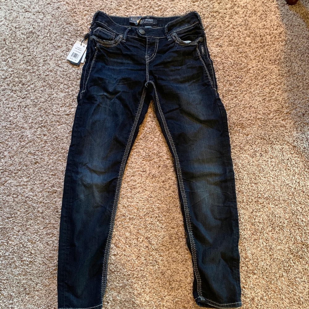 Silver Tuesday mid rise skinny jeans